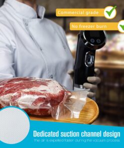 Houseables Vacuum Sealer Bags, Food Saver Rolls, Sous Vide Seal Bag, 8 & 11 Inch x 50 Ft Combo, 2 Pack, Large, Heavy Duty, Vaccum Sealed Roll, For Meal Storage, Vac Sealing Machine, Freezer, Reusable 8 x 50 & 11 x 50 17 81Rc30C5ZhL