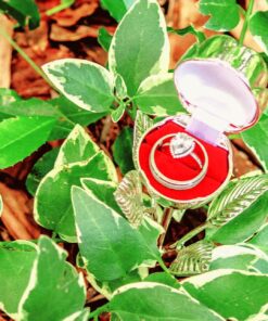 Elegance Long Stem Rose Ring Holder, 9", Silver 36 81RcpmrMsL