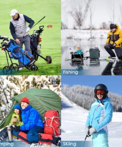 Hand Warmers Rechargeable, 10000mAh Electric Hand Warmer Power Bank with 3 Levels Double-Sided Heating, 15hrs Heat Portable Heater Gifts for Outdoors, Camping, Hiking, Skiing, Home Black 24 81RcyBQBbGL