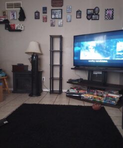 FURINNO Turn-N-Tube 5-Tier Corner Square Rack Display Shelf, Round, Espresso/Black Round Tube 35 81RdsLDVeL