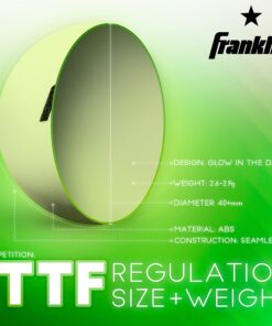 Franklin Sports Glow in The Dark Ping Pong Balls - Official Size + Weight 40mm Table Tennis Balls - One Star Glow in The Dark Ping Pong Balls - Durable High Performance Balls - Green - 6 Pack Pack of 6 - Glow-in-the-Dark 15 81RfZo4nytL