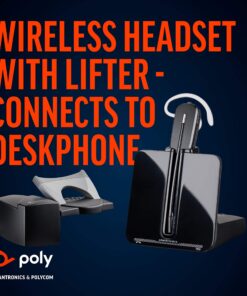 Plantronics - CS540 Wireless DECT Headset with Lifter (Poly) - Single Ear (Mono) Convertible (3 wearing styles) - Connects to Desk Phone - Noise Canceling Microphone 2011 Version 17 81RgTaV3j2L