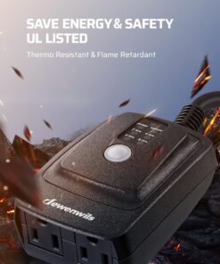 DEWENWILS Light Sensor Timer Waterproof, Plug in Timer Switch, 100 ft Range Remote Control with 2 Grounded Electrical Outlets for Outdoor String Lights, 15A 1/2HP UL Listed 25 81RioFozGXL