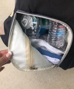 Hafmall Diaper Bag Backpack, Multifunctional Baby Diaper Bag with Stroller Hooks, Stylish Baby Bag for Mom Dad, Gray Black Black Gray 64 81RirPiuoIL