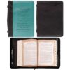Christian Art Gifts Women's Fashion Bible Cover Serenity Prayer, Aqua/Black Faux Leather, Large 13 81RjUkw08AL