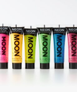Moon Glow - Blacklight UV Glitter Face & Body Gel - 0.42oz Set of 6 - Blacklight Face Paint - glows brightly under Blacklight 18 81RjoHxcnIL