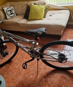 Mongoose Impasse Full Suspension Mountain Bike, Men and Women, 18-Inch Aluminum Frame, 29-Inch Wheels, Front and Rear Disc Brakes, Twist Shifters, 21-Speed Rear Deraileur, Silver 33 81RketnRY7L