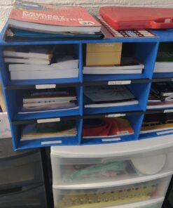 Bankers Box Classroom 9 Compartment Cubby Storage 16"H x 28 1/4"W x 13"D (3380701) , Blue 26 81RkltGjmtL