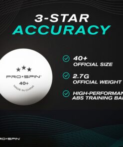 PRO SPIN Ping Pong Balls - White 3-Star Table Tennis Balls | High-Performance 40+ ABS Balls | Ultimate Durability for Indoor/Outdoor Ping Pong Tables Standard 12-Pack 13 81RkyD0HV5L
