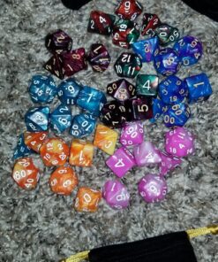 QMay DND Dice Set with 6 Pattern Dice Bag, 42 Pieces, 6 Sets Double - Colors Polyhedron Great for Dungeons and Dragons RPG MTG Table Games 6 sets-42pcs 45 81RoDnxm9AL