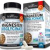 Magnesium Bisglycinate 100% Chelate No-Laxative Effect - Maximum Absorption & Bioavailability, Fully Reacted & Buffered - Healthy Energy Muscle Bone & Joint Support - Non-GMO Project Verified -180ct 9 81RoP0fTVhL 3