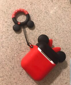 iFiLOVE Compatible with Airpods Case, Cute Cartoon Airpods Cover, Minnie Mouse Soft Silicone Shockproof Protective Case Cover Skin with Ring Buckle Holder for Apple Airpods 1 & 2 Charging Case(#2) #2 43 81Rp1lDiDoL