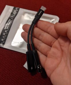 ZOOAUX USB C to 3.5mm Headphone and Charger Adapter,2 in 1 USB C to Aux Audio Jack with PD 60W Fast Charging Dongle Cable Cord for iPhone 15/15 Pro Max,Galaxy S23/S22/S21 Ultra, iPad Pro,Pixel(Black) Black 30 81RqpqeJvL