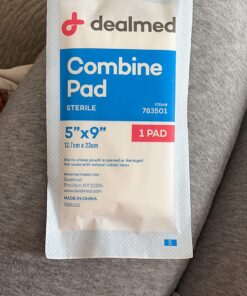 Dealmed Sterile Abdominal (ABD) Combine Pads, 5" x 9" Individually Wrapped, Disposable and Latex-Free Wound Dressing for First Aid Kit and Medical Facilities (Box of 20) 5” x 9” (Box of 20) 30 81Rs17AklUL
