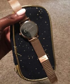 Wristology 10 Styles Maxi Crystal Watch Leather Band - Interchangeable Genuine Leather Strap - Large Easy to Read Watch with Second Hand for Women, Men, Nurses, Teachers Rose Gold Metal Mesh 49 81RsKxXzP8L