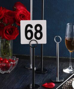 New Star Foodservice 23244 Ring-Clip Table Number Holder/Number Stand/Place Card Holder, 12-Inch, Set of 12 Silver 27 81RtAHoVj0L