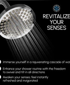 ShowerMaxx, Luxury Spa Series: Chrome Rain Shower Head, 6-Inch Round Rain Showerhead with 360 Tilt, Experience Rainfall with MAXX Comfort and Elegance (Chrome Polished) Modern 6 inch (Circular) 27 81RtagCWS2L