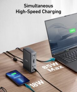 Anker Docking Station, Anker 575 USB-C Docking Station (13-in-1), 85W Charging for Laptop, 18W Charging for Phones, Triple Display, 4K HDMI, 10 Gbps USB-C and 5 Gbps USB-A Data, Ethernet, Audio, SD 29 81Rti8C6xHL