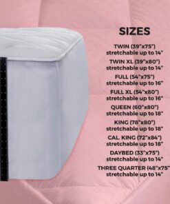 Alternative view of MAXI Full Mattress Pad Topper Fitted | Down Alternative Mattress Cover, 100% Cotton Top, 300 TC Quilted | Highly Breathable, Full Coverage Bed Mattress Pad | Full Size (54x75) Stretches to 16” White