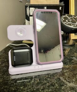 JARGOU 3 in 1 Wireless Charging Station Wireless Charger for iPhone 15 14 13 12 11 Pro Max/X/8 Charging Station for Multiple Devices for Apple Watch for AirPods 2/3/Pro/Pro 2 D-Purple 23 81Rvl3NBVmL