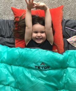 TETON Sports Cascade Double Sleeping Bag; Lightweight, Warm and Comfortable for Family Camping, Teal, 87" x 60" Cascade Double-Wide 33 81RvuYYWQJL