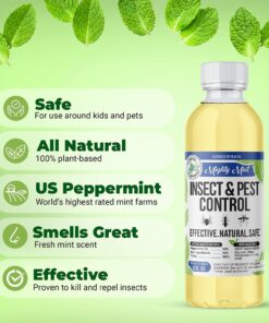 Mighty Mint Insect & Pest Control Peppermint Concentrate 8 oz - Makes 1 Gallon - Plant-Based Formula Kills and Prevents Spiders, Ants, Flying Insects, and More 22 81Rw3VXEDfS