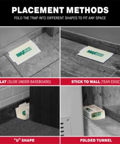 Max Catch 72 Pack Professional Strength - Mouse, Rat & Pest Glue Scented Sticky Trap for Rodents and Insects - Ready to Use Indoors - Non Toxic, No Mess, Easy Cleanup Mice Trap by Catchmaster 23 81RwdNceYdL 2