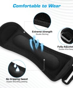 IPOW 2 Pack Knee Pain Relief & Patella Stabilizer Knee Strap Brace Support for Hiking, Soccer, Basketball, Running, Jumpers Knee, Tennis, Volleyball & Squats. One Size Black 20 81Rx4dyr8GL