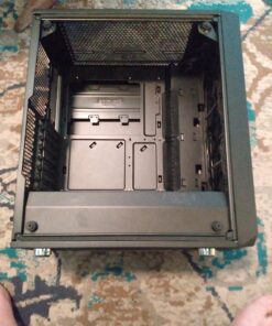 Fractal Design Meshify C - Compact Computer Case - High Performance Airflow/Cooling - 2X Fans Included - PSU Shroud - Modular Interior - Water-Cooling Ready - USB3.0 - Tempered Glass - Blackout Black Dark TG 51 81S 4OLNaWL