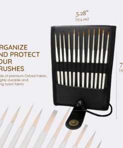 MyArtscape Miniature Paint Brushes with Holder, Set of 12 for Detail & Fine Point Painting - use with Acrylic, Watercolor, Oil, Gouache - for Pinstriping, Warhammer 40k & Lettering - Art Supplies Miniature Brushes With Holder 20 81S16uSDOSL