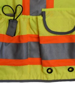 Radians SV55 Class 2 Heavy Woven Two Tone Engineer Vest with Padded Neck to Support Extra Weight in Cargo Pockets One Size Green 19 81S3EO yR9L