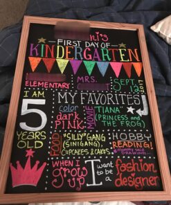 The Board Dudes 17" x 23" Chalk Board with Oak Wood Style Frame 44 81S3UxninML