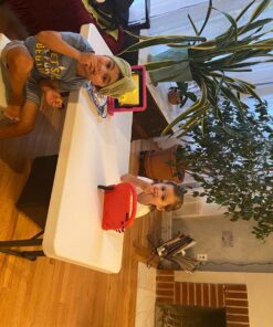 LIFETIME 80160 Commercial Height Adjustable Folding Utility Table, 4 Feet, White Granite 58 81S49phgEuL