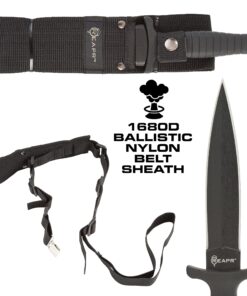 Reapr 11002 Tac Boot Knife, 4.75 Inch Double Edge Self Defense Knife for EDC | Use as Ankle Knife, Belt Knife or Over Shoulder Carry | 4.25" Hi Grip Handle | Nylon Web Sheath with Abs Insert 24 81S4DITzu2S