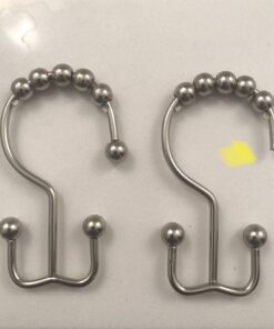 Maytex Shower Curtain Hooks, Shower Curtain Rings, Rust-Resistant Decorative Double Roller Glide Shower Hooks, Shower Rings for Bathroom Shower Rods, Curtains, Liners, Set of 12, Brushed Nickel 46 81S4eZQCHiL