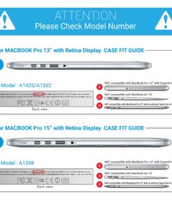IBENZER Compatible with MacBook Pro 13 Inch Case 2015 2014 2013 end 2012 A1502 A1425, Hard Shell Case with Keyboard Cover for Old Version Apple Mac Pro Retina 13, Airy Blue, R13ARBL+1A For MacBook Pro Retina 13" A1502/A1425 20 81S4f44uarL
