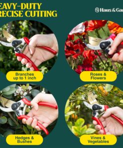 Haus & Garten ClassicPRO 8.5" Bypass Pruning Shears - Premium Garden Shears - Use As Gardening Shears, Garden Clippers, Handheld Heavy-Duty Professional Pruning Shears For Gardening & Pruning Scissors 35 81S5LckoDBL