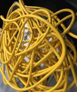 IRON FORGE CABLE 100 Foot Outdoor Extension Cord - 12/3 SJTW Heavy Duty Yellow 3 Prong Extension Cable, 15 AMP - Great for Garden and Major Appliances 100FT 18 81S5S71JvgL