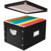 Snap-N-Store File Storage Box & Organizer - 1 Pack - 16.125 x 13.125 x 9.875 Inch Letter/Legal Size Portable File Box with Lid for Documents - Back To School Supplies for Students - Glossy Black Letter/Legal File 28 81S90s0ZygL