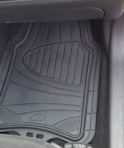 Armor All® 4-Piece Rubber Floor Mats, All-Weather Protection, Universal, Trim to Fit Front, Back, Full Coverage Custom Fit Mats for Cars, Trucks, SUVs - (Black) 4-Piece Black Rubber Floor Mats 45 81S9MN1eZL