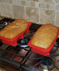 Silicone Large Bread Pan and 1 Loaf Pan 2PCS | Non-Stick Baking Mold | Premium Kitchen Pan | Dishwasher Safe 9.25L x 3.9W | Flexible Easy release for Homemade Cakes, Breads, Meatloaf and quiche. 1 Loaf 2PC 31 81SB3HlmSVL