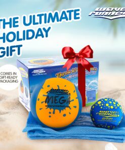 Wave Runner Soft Foam Water Skipping Ball 3Pack Bundle Speed Duo Set Includes Two Water Bouncing Grip Balls and One Water Skipping Disc with Mesh Bag Great Summer Toy Beach Swimming Pool River Lake… WR1200 12 81SCdSiaARL
