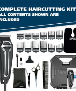 Wahl USA Elite Pro High-Performance Corded Home Haircut & Grooming Kit for Men – Electric Hair Clipper – Model 79602M Black 43 81SF Ok2bnL