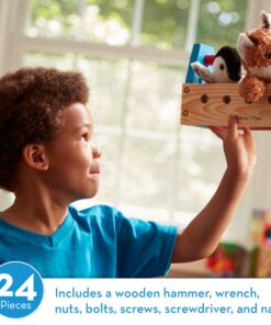 Alternative view of Melissa & Doug Take-Along Tool Kit Wooden Construction Toy (24 pcs), Multicolor, 10.0 x 5.55 x 4.75