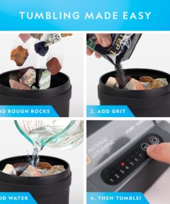 NATIONAL GEOGRAPHIC Rock Tumbler Refill Kit - 1 Lb. Jasper Rocks for Tumbling - 8 Varieties including Mookaite and Kabamba - Rock Tumbler Supplies include Rock Tumbler Grit and Jewelry Accessories Jasper Mix 8 81SHW0BJpML