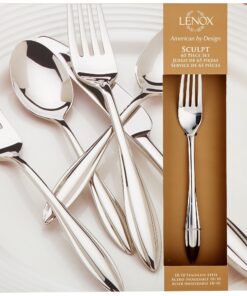Alternative view of Lenox Sculpt 65-Piece Flatware Set, Metallic