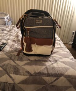 Itzy Ritzy Diaper Bag - Large Capacity Boss Backpack Diaper Bag Featuring Bottle Pockets, Changing Pad, Stroller Clips & Comfortable Straps, Coffee And Cream Large (Pack of 1) Coffee & Cream 70 81SJVlvd2XL 1