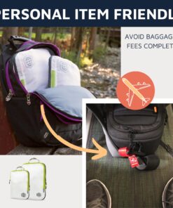 Compression Packing Cubes for Travel - Luggage and Backpack Organizer Packaging Cubes for Clothes (White and Green, 2 Piece Set) 2Piece White and Green 35 81SKgGsWTL