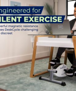 DeskCycle Under Desk Bike Pedal Exerciser - Mini Exercise Bike Desk Cycle, Leg Exerciser for Physical Therapy & Desk Exercise - Adjustable Leg and Standard Versions White Standard Height 31 81SLltrpVwL