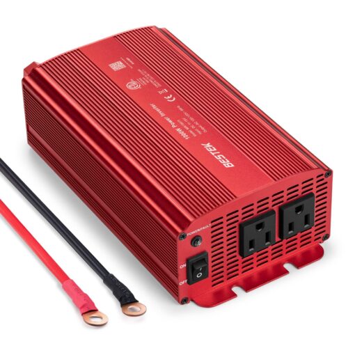 BESTEK 1000W Car Power Inverter, DC 12V to 110V Car Power Converter with 2 AC Ports Multi-Protection 1000 watt Power Inverter for Vehicles/Car/RV/Home, Terminals Power Cables Input,Road Trip Essential